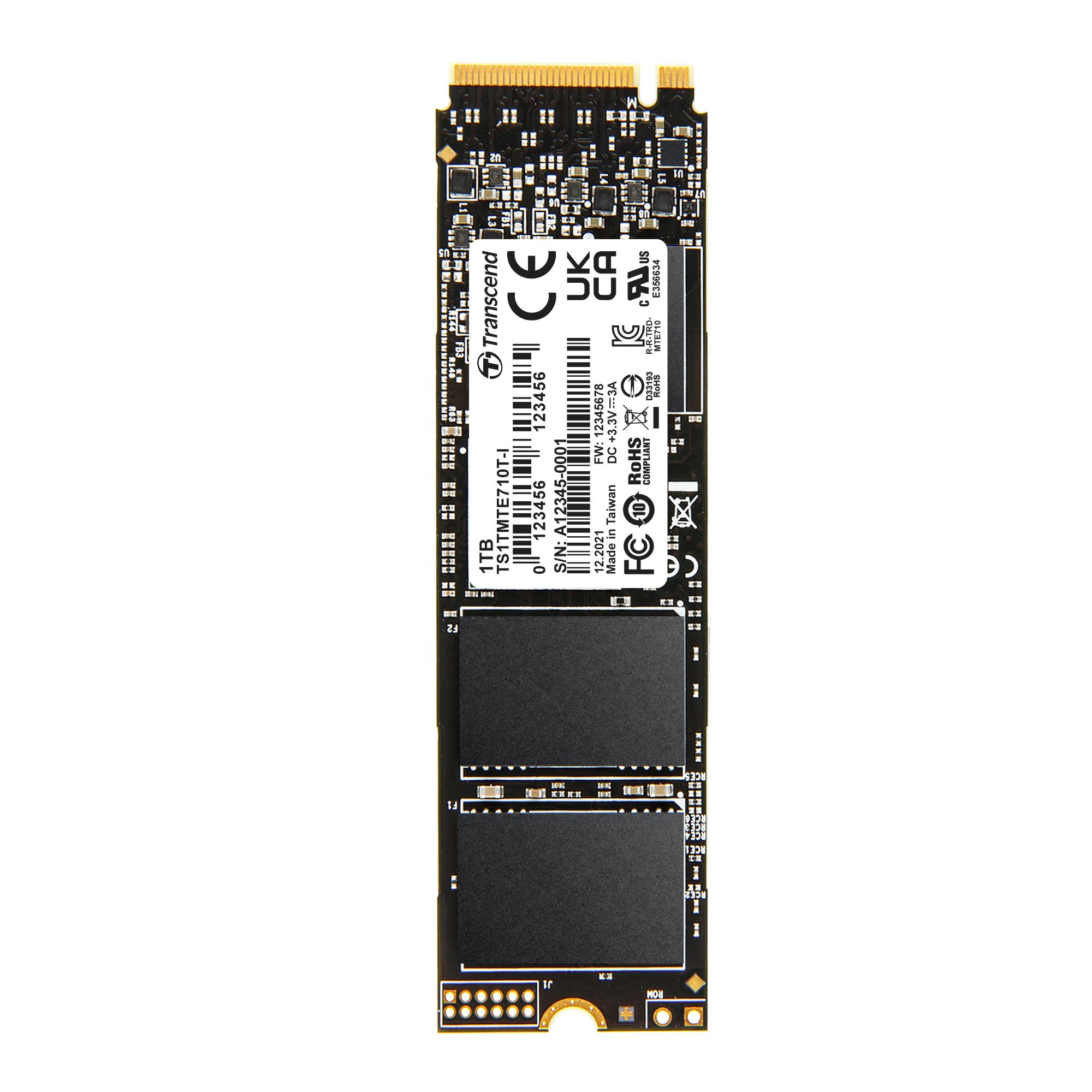 Produktfoto 1 von Transcend MTE710T-I, M.2 2280 Intern HDD-Festplatte NVMe PCIe Gen 4 x 4 Industrieausführung, 3D TLC, 1 TB, SSD