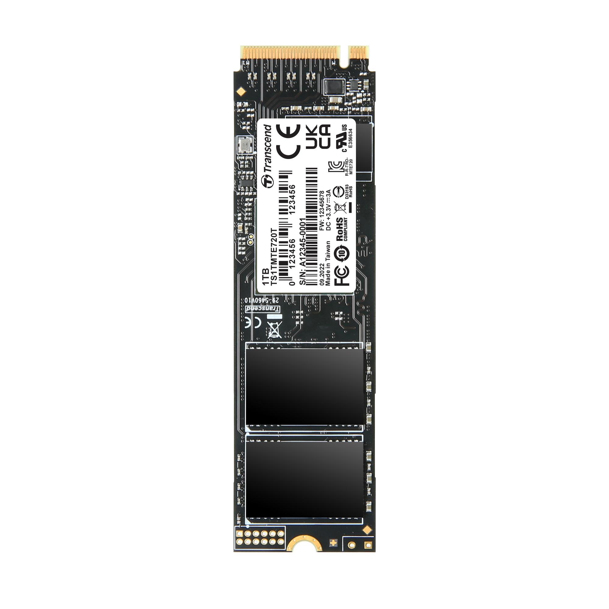 Produktfoto 1 von Transcend MTE720T, M.2 2280 Intern HDD-Festplatte NVMe PCIe Gen 4 x 4 Industrieausführung, 3D TLC, 1 TB, SSD