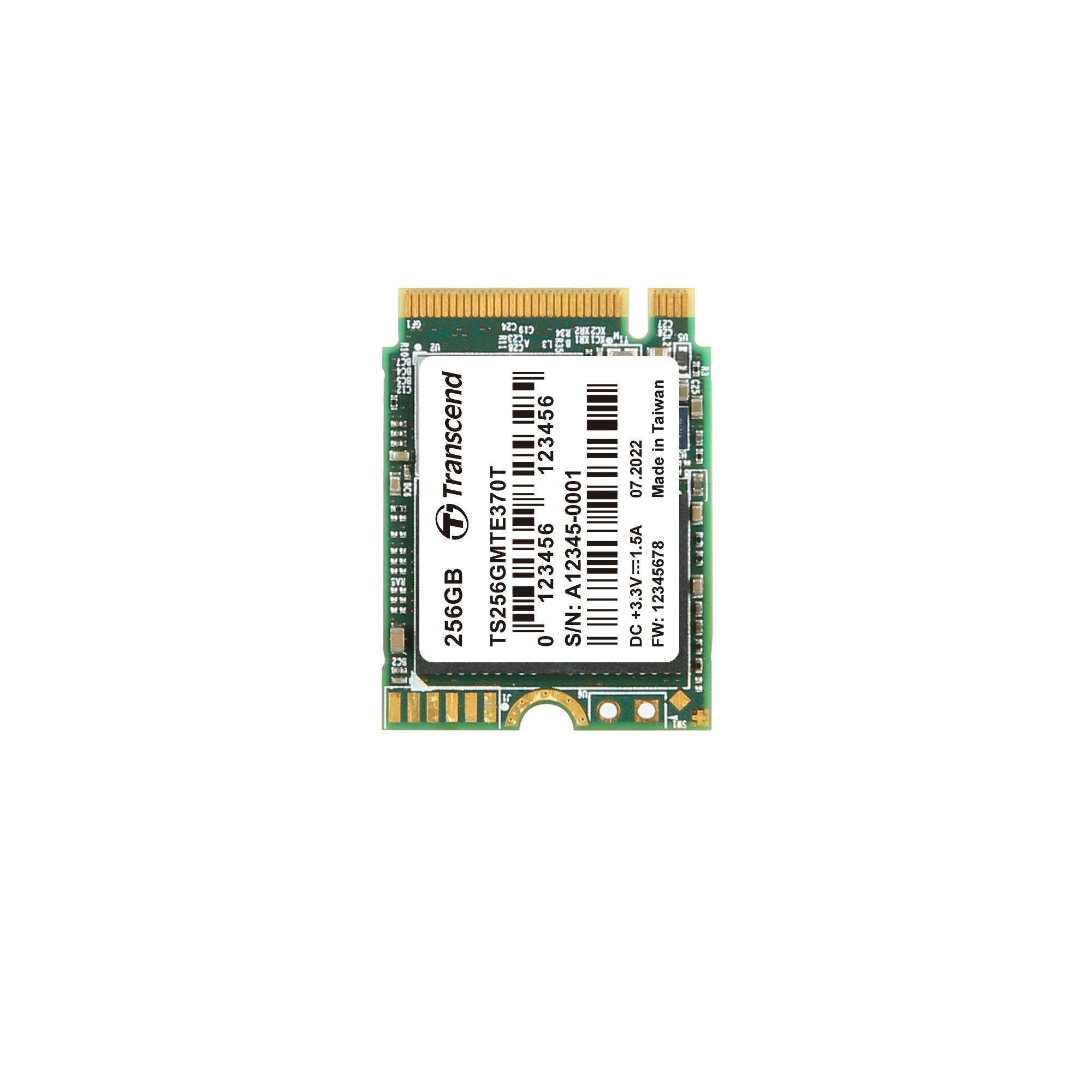 Produktfoto 1 von Transcend MTE370T, M.2 2230 Intern HDD-Festplatte NVMe PCIe Gen 3 x 4 Industrieausführung, 3D TLC, 256 GB, SSD