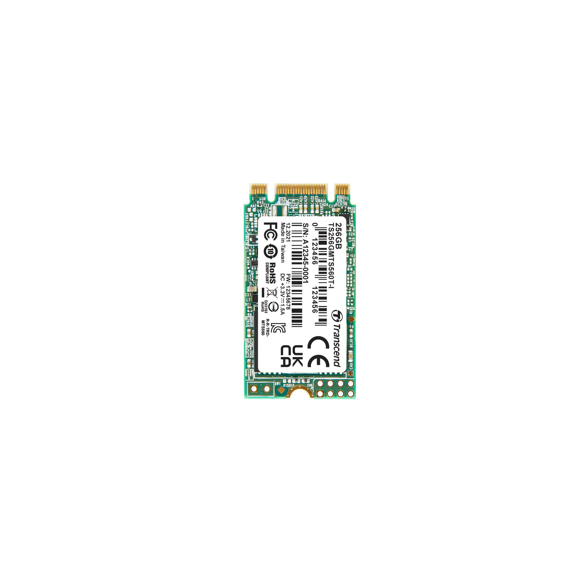 Produktfoto 1 von Transcend MTS560T-I, M.2 2242 Intern HDD-Festplatte SATA III Industrieausführung, 3D TLC, 256 GB, SSD