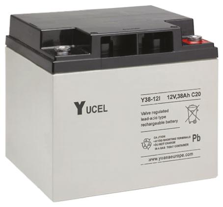 Produktfoto 1 von Yuasa YUASA YUVOLT Abgedichteter Bleiakku, 12V / 38Ah, Einsatz M5-Anschluss, 171 x 198 x 166mm