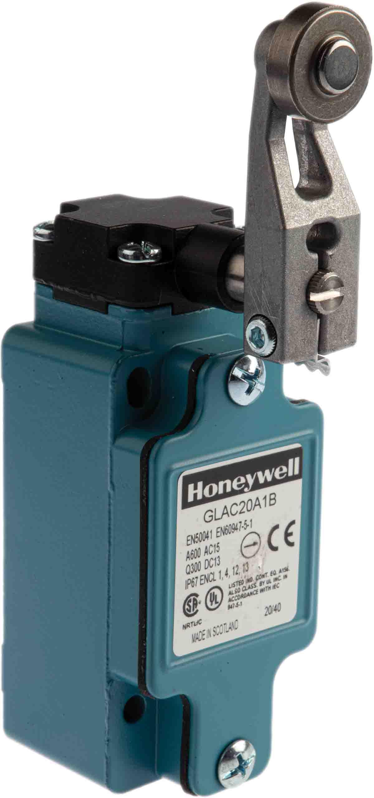 Honeywell GLA Endschalter, Rollenhebel, 2-poliger Wechsler, 2 Schließer/2 Öffner, IP 67, Zinkdruckguss, 10A Anschluss