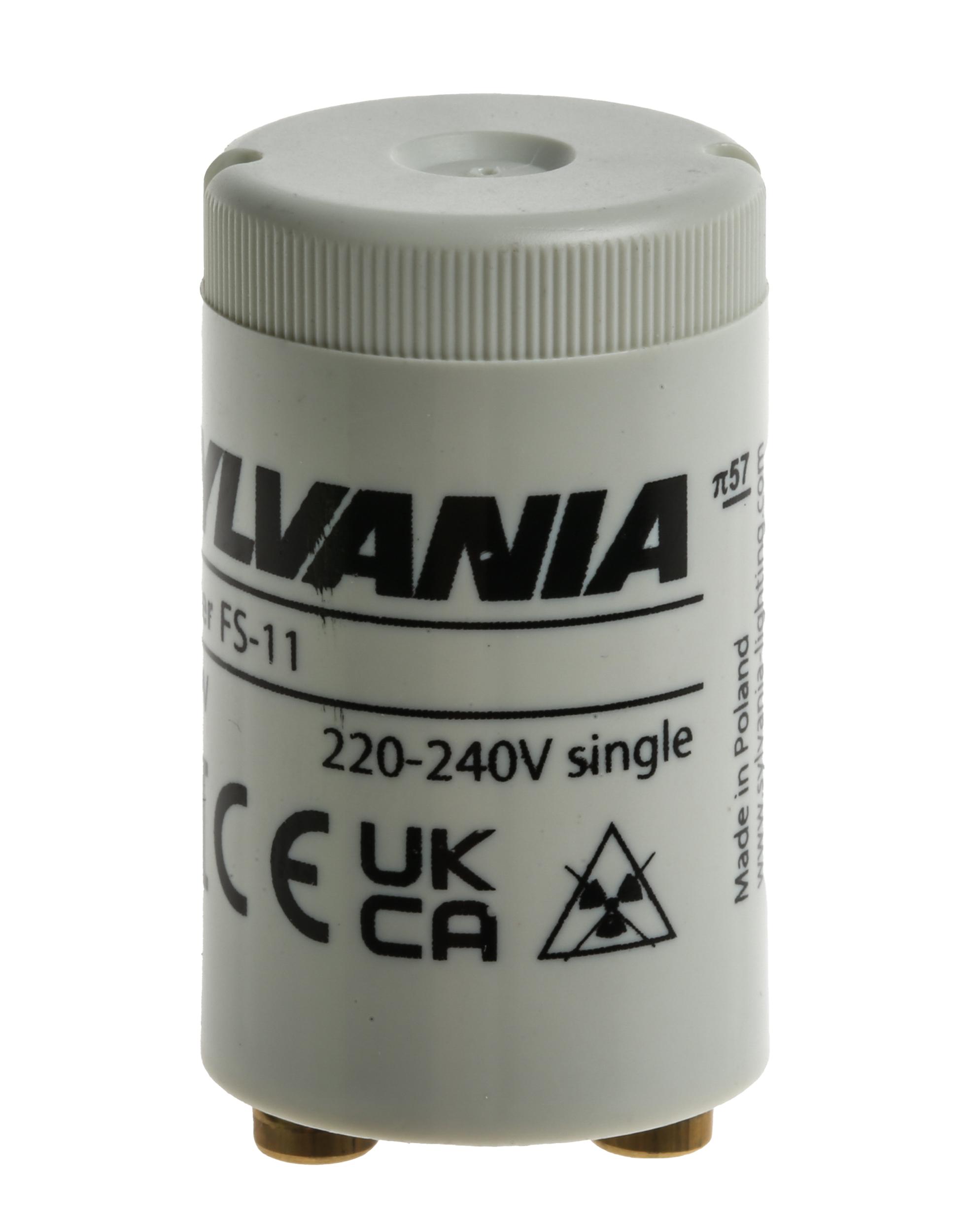 Produktfoto 1 von Sylvania FS-11 Leuchtstofflampen Starter 2-polig, 4 bis 65 W, Ø 36mm x 48 mm