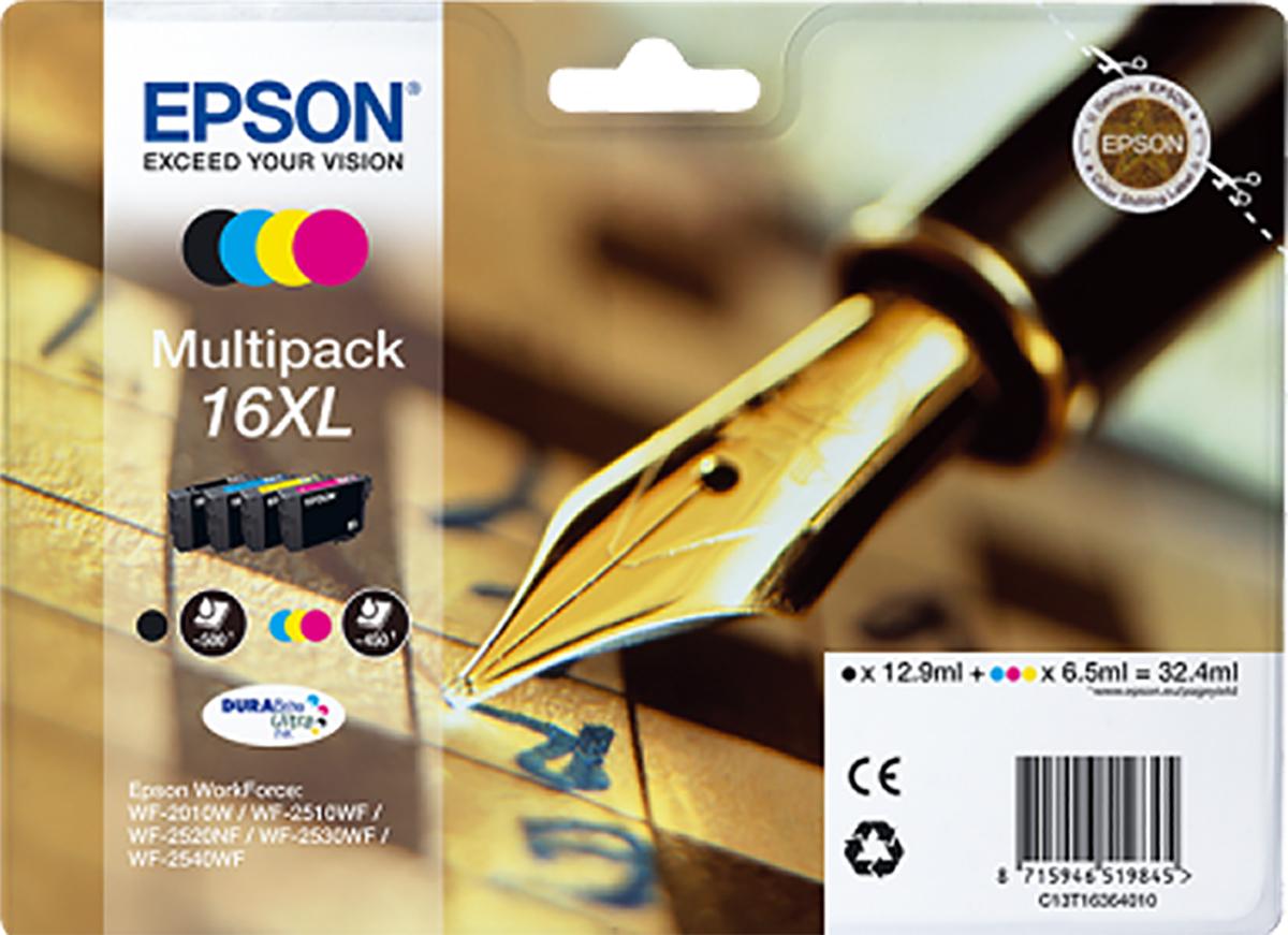 Produktfoto 1 von Epson 16XL Druckerpatrone für Epson Patrone Schwarz, Cyan, Magenta, Gelb 4 Stk./Pack