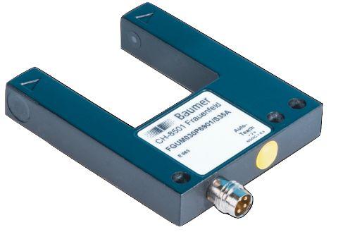 Produktfoto 1 von Baumer FGUM 030P Optischer Sensor, Durchgangsstrahl, Bereich 30 mm, PNP Ausgang, M8-Steckverbinder