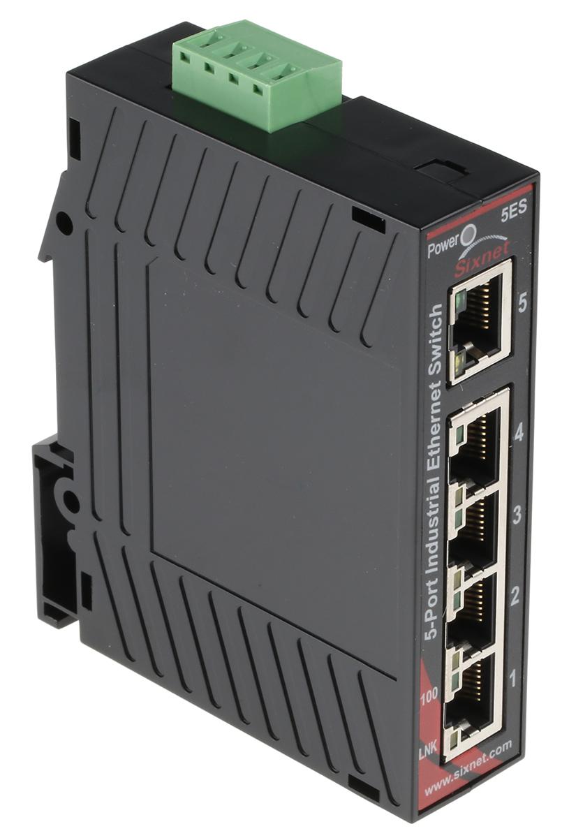 Produktfoto 1 von Red Lion Ethernet-Switch, 5 x RJ45 für DIN-Schienen