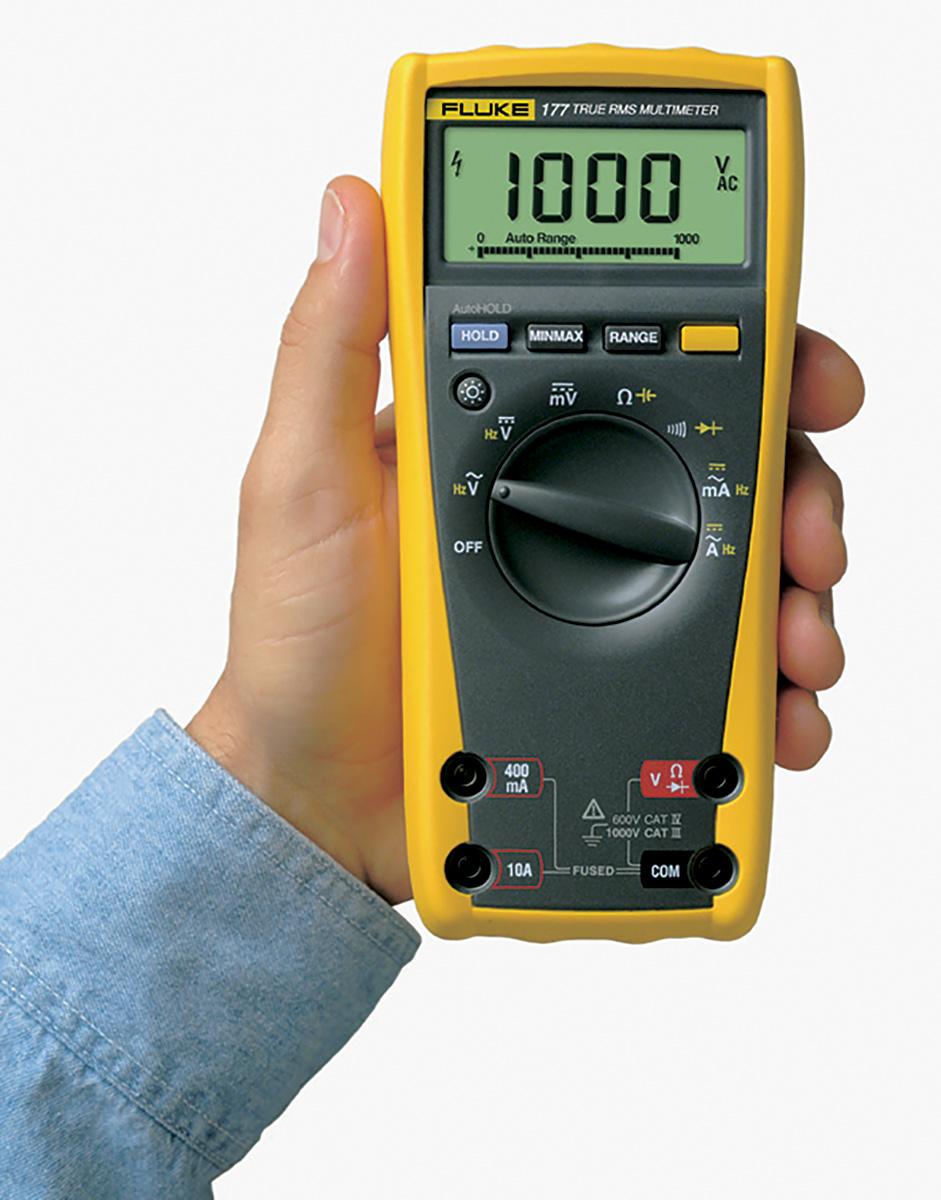 Produktfoto 1 von Fluke 177 HandLCD Digital-Multimeter, CAT III, CAT IV 1000V ac / 10A ac, 50MΩ, ISO-kalibriert