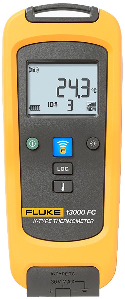 Produktfoto 1 von Fluke Digital Thermometer, T3000 FC, , bis +1372°C ±0,5 K max, Messelement Typ K