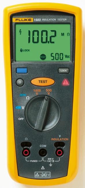 Produktfoto 1 von Fluke 1503 Isolationsprüfgerät, 200mA, 1000V / 2GΩ Isolationswiderstand Prüfgerät, ISO-kalibriert