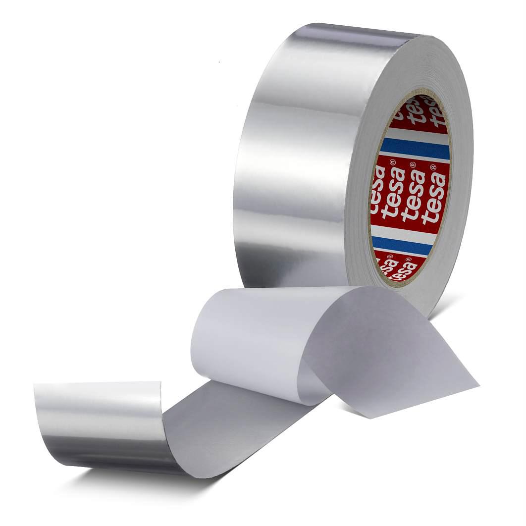 Tesa 60632 Aluband Aluminiumband leitend, Stärke 0.03mm, 50mm x 50m, -40°C bis +160°C, Haftung 8 N/cm