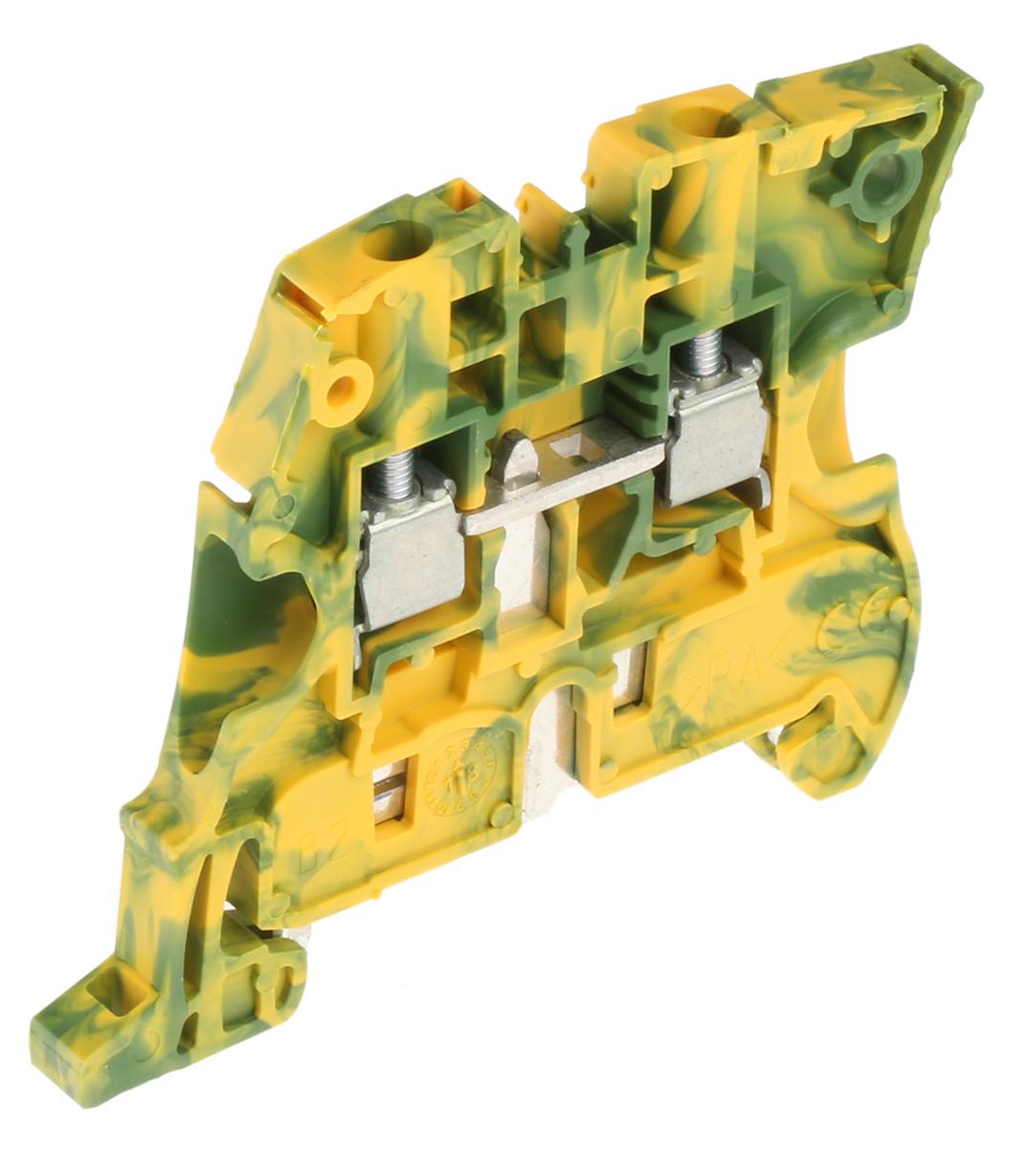 Produktfoto 1 von Entrelec ZS4 Anschlussklemme für Standard-DIN-Schiene Grün/Gelb, 4mm² / 480A