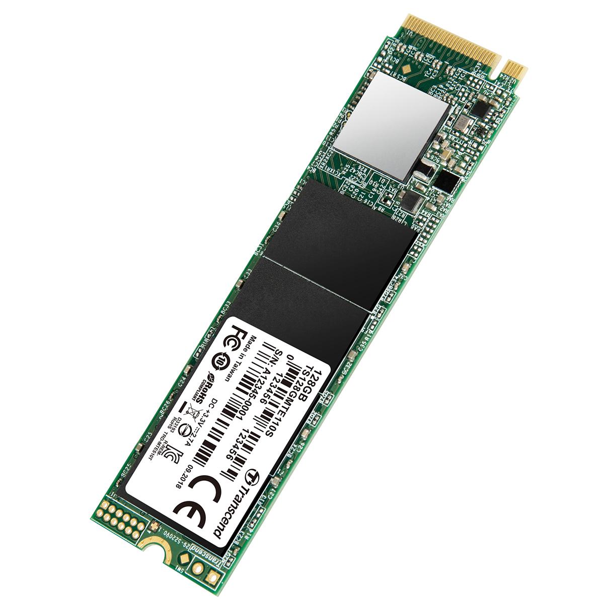 Produktfoto 1 von Transcend MTE110S, M.2 Intern HDD-Festplatte NVMe PCIe Gen 3 x 4, TLC, 128 GB, SSD