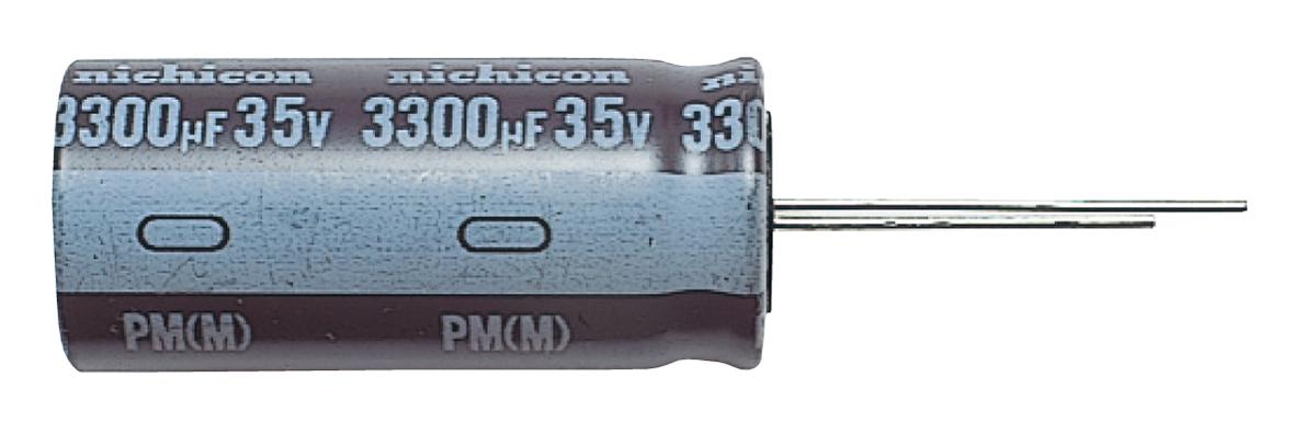 Produktfoto 1 von Nichicon PM, THT Aluminium-Elektrolyt Kondensator 220μF ±20% / 16V dc, Ø 6.6mm x 11.5mm, bis 105°C