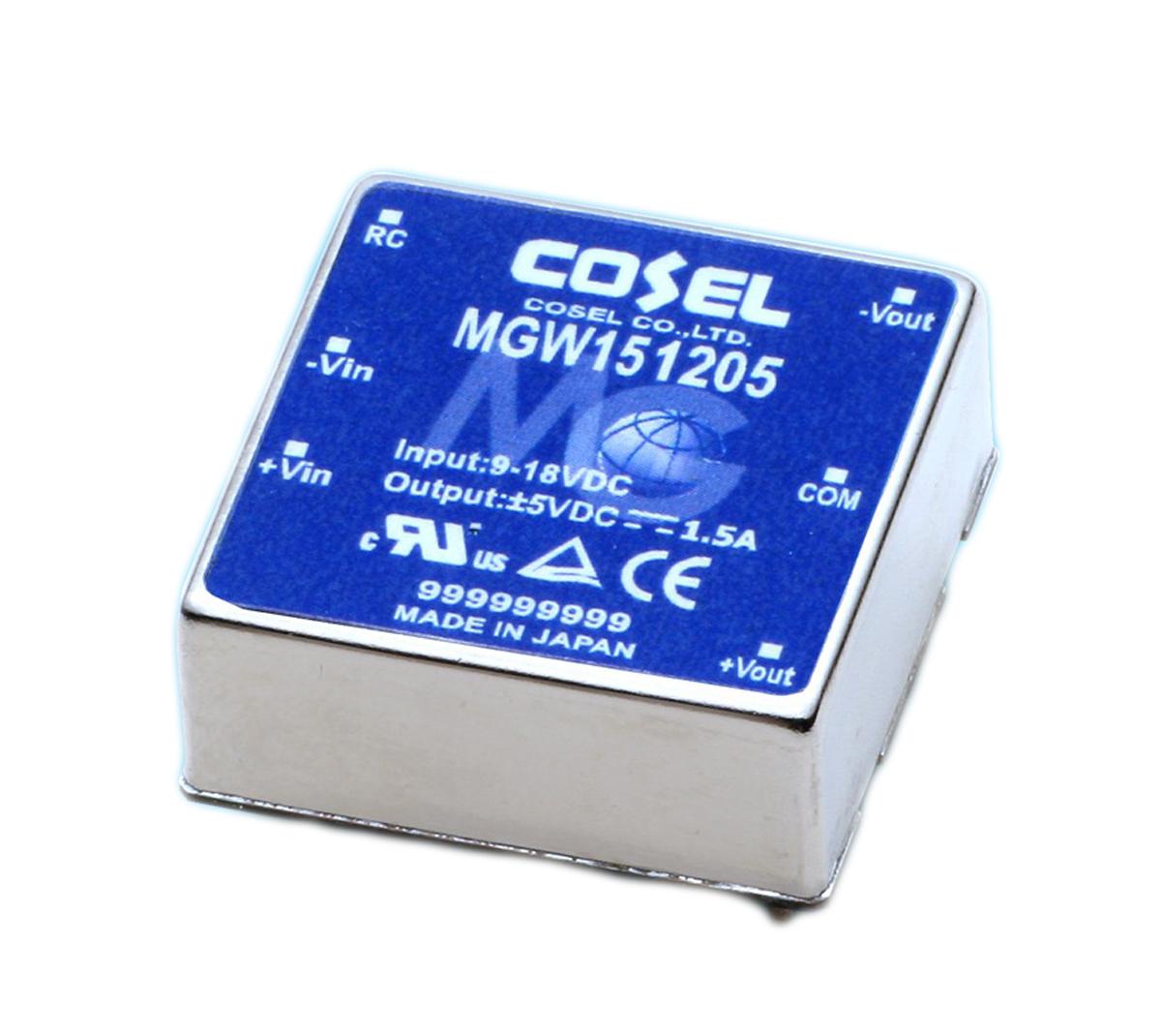 Produktfoto 1 von Cosel DC/DC-Wandler 15W 9→ 18 V dc IN, ±5V dc OUT / 1.5A 1.5kV dc isoliert