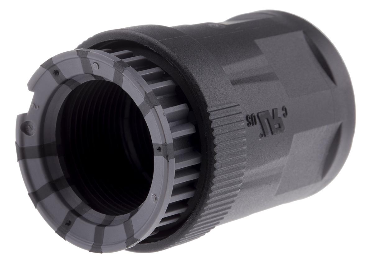 Produktfoto 1 von PMA KNH Messing Kabelrohr Befestigung Fitting fest M25 x 1.5 23mm Schwarz Nickelplattiert-Finish IP68, IP69K