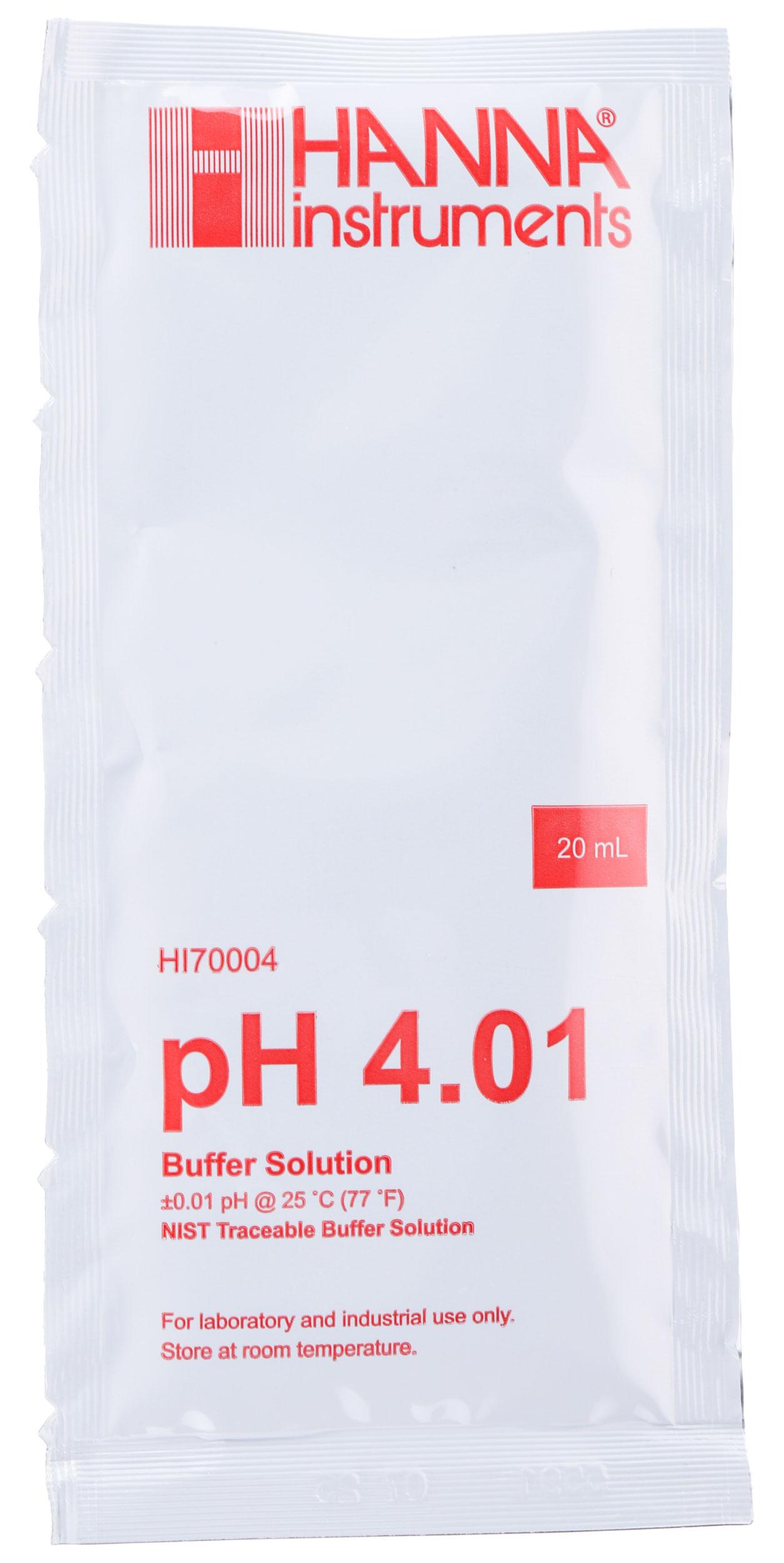 Produktfoto 1 von Hanna Instruments HI70004P pH ph-Pufferlösung, 4.01, 20ml Beutel