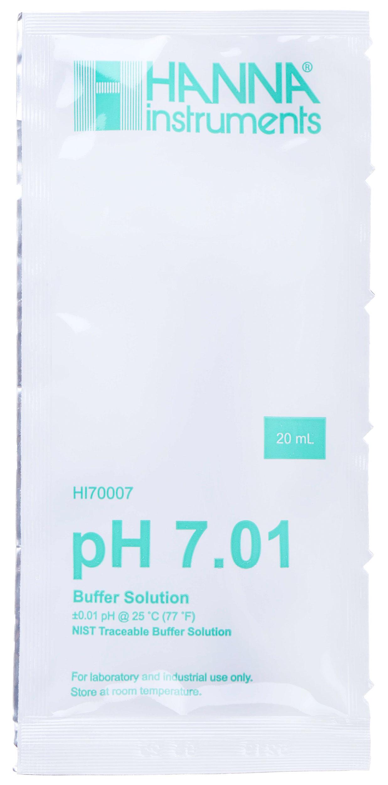 Produktfoto 1 von Hanna Instruments HI70007P pH ph-Pufferlösung, 7.01, 20ml Beutel