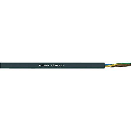 Produktfoto 1 von Lapp H07RN-F Netzkabel, 4-adrig Typ Leistung Schwarz x 2,5 mm² /Ø 12.1 → 15.5mm 26 A 50m, 450/750 V, Gummi