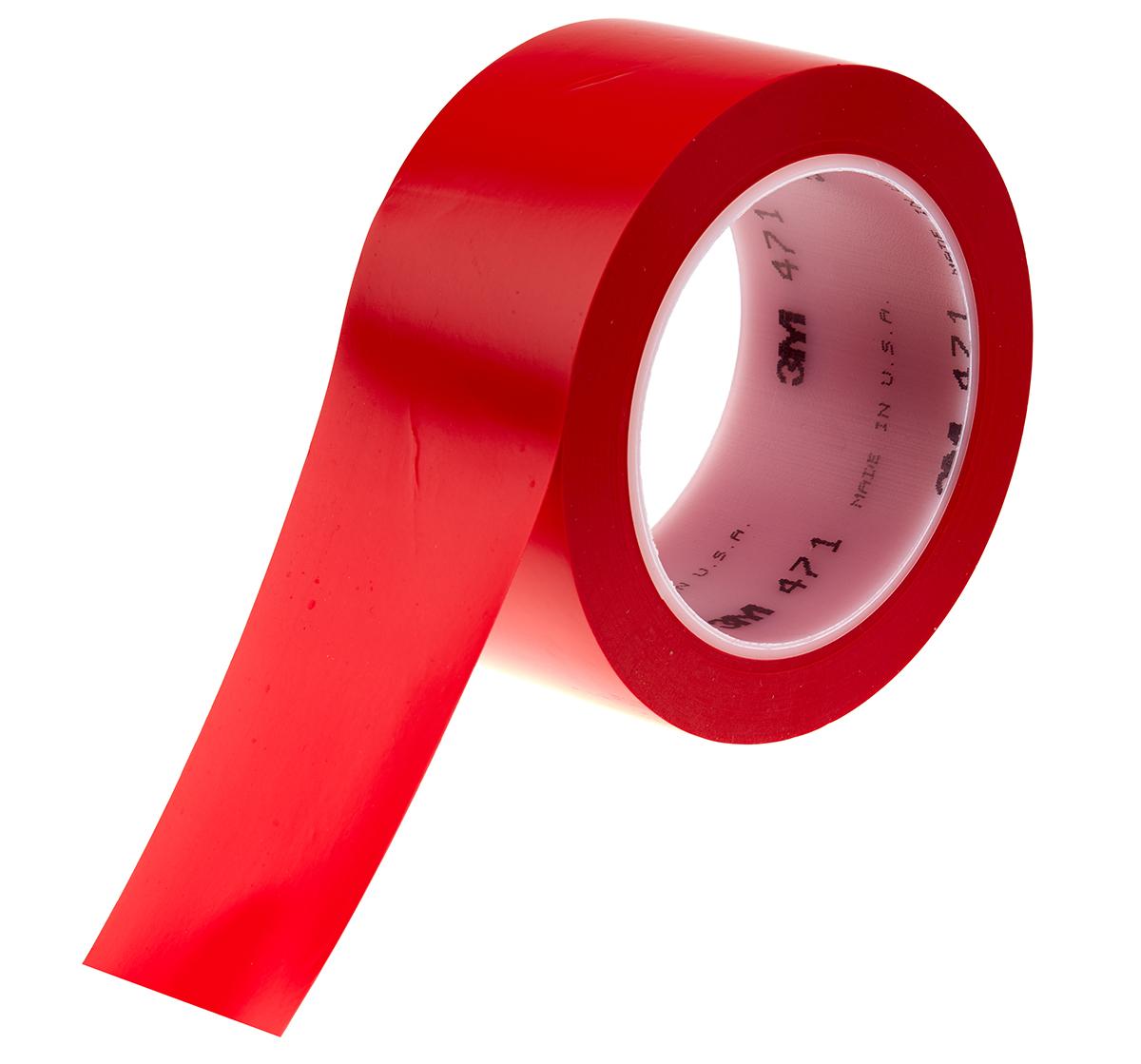 Produktfoto 1 von 3M Scotch 471 Vinyl Markierungsband Rot Typ Bodenmarkierungsband, Stärke 0.14mm, 50mm x 33m