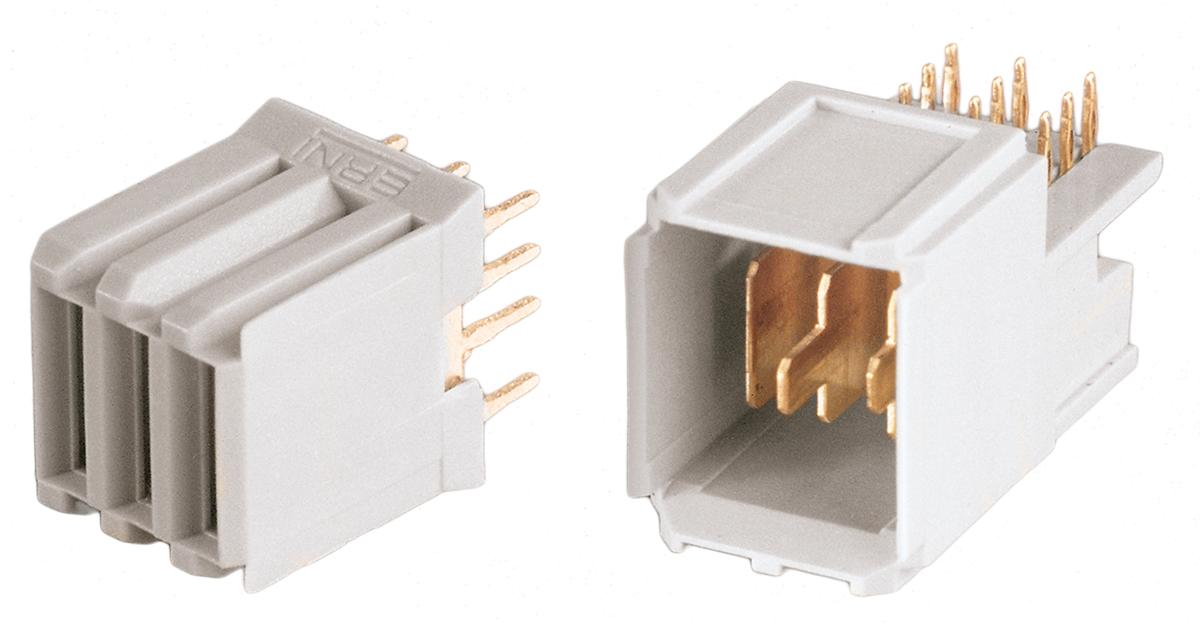 Produktfoto 1 von ERNI ERmet Backplane-Steckverbinder Stecker Universal Power Module, 3-polig, 4-reihig, Presspassung-Anschluss, 12.6A