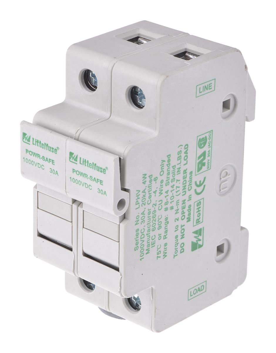 Littelfuse Sicherungshalter für Hutschienenmontage für 10 x 38mm Sicherungen 30A 1kV 2P-polig