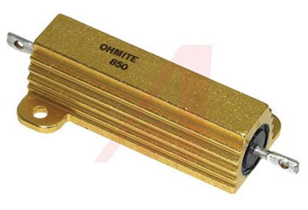 Ohmite 850 Wickel Lastwiderstand 25Ω ±1% / 50W, Alu Gehäuse Axialanschluss, +25°C → +275°C