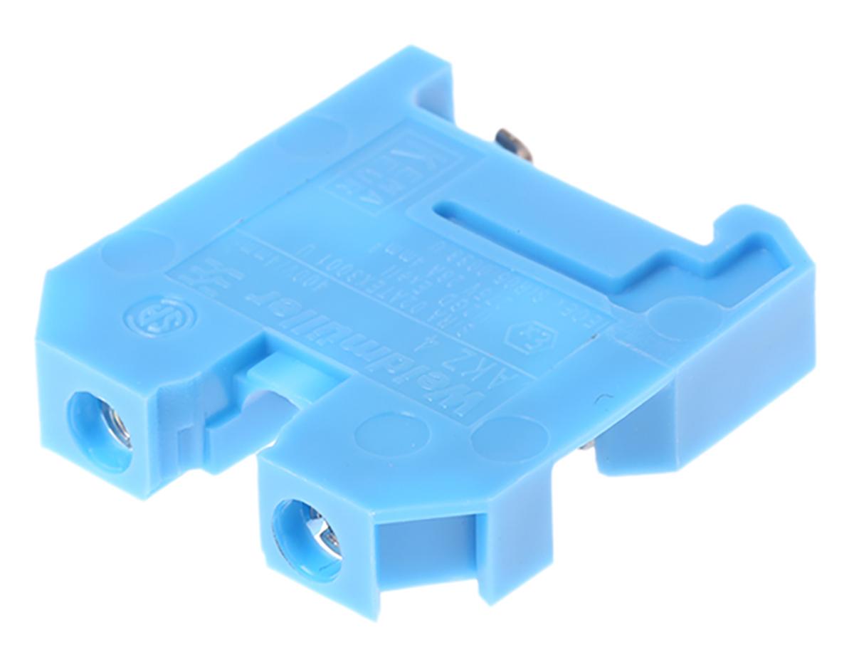 Produktfoto 1 von Weidmüller AKZ Anschlussklemme für Standard-DIN-Schiene Einfach Blau, 0.22 → 4mm², 400 V / 41A, Schraubanschluss