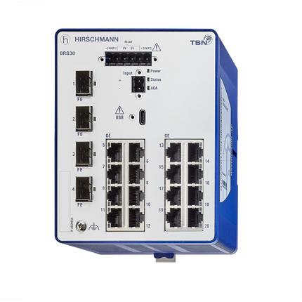 Produktfoto 1 von Hirschmann BOBCAT Ethernet-Switch, 16 x RJ45 / 1000 → 2500Mbit/s für DIN-Schienen, 12 → 24V dc