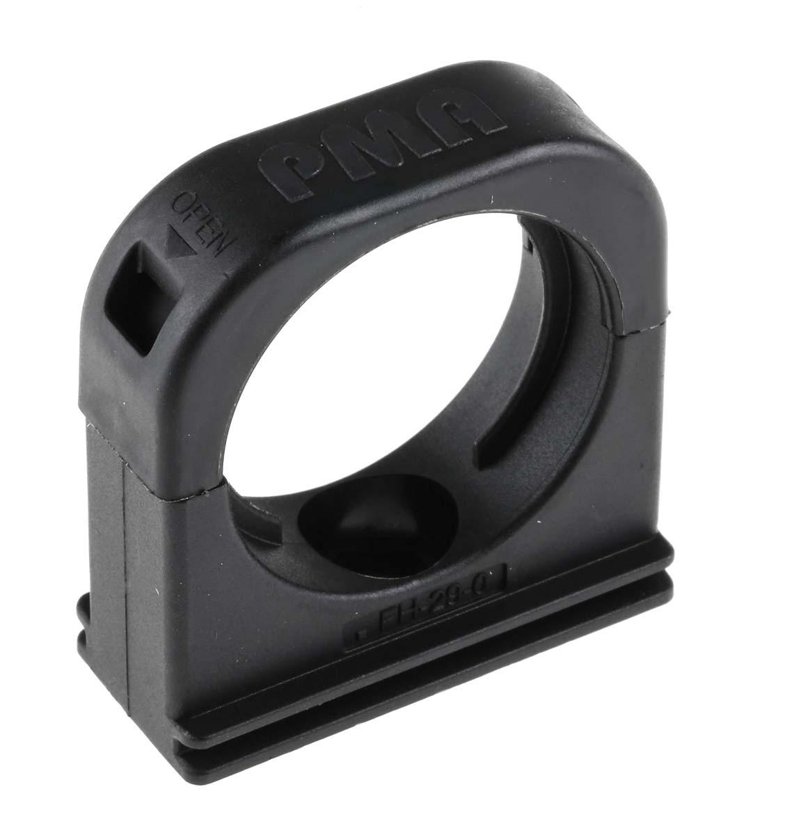 PMA Kabelhalter Befestigungsclip zum Schrauben, Kabel-Ø 32mm Nylon Schwarz 20 mm x 48mm x 45.5mm