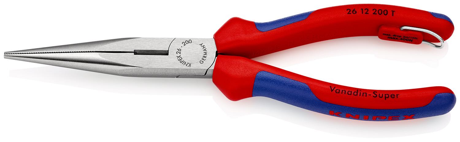 Produktfoto 1 von Knipex Spitzzange / Backen 73mm, gebogen Schneidkraft → Harter Draht: 2,2 mm, mittelharter Draht: 3,2 mm 200 mm,