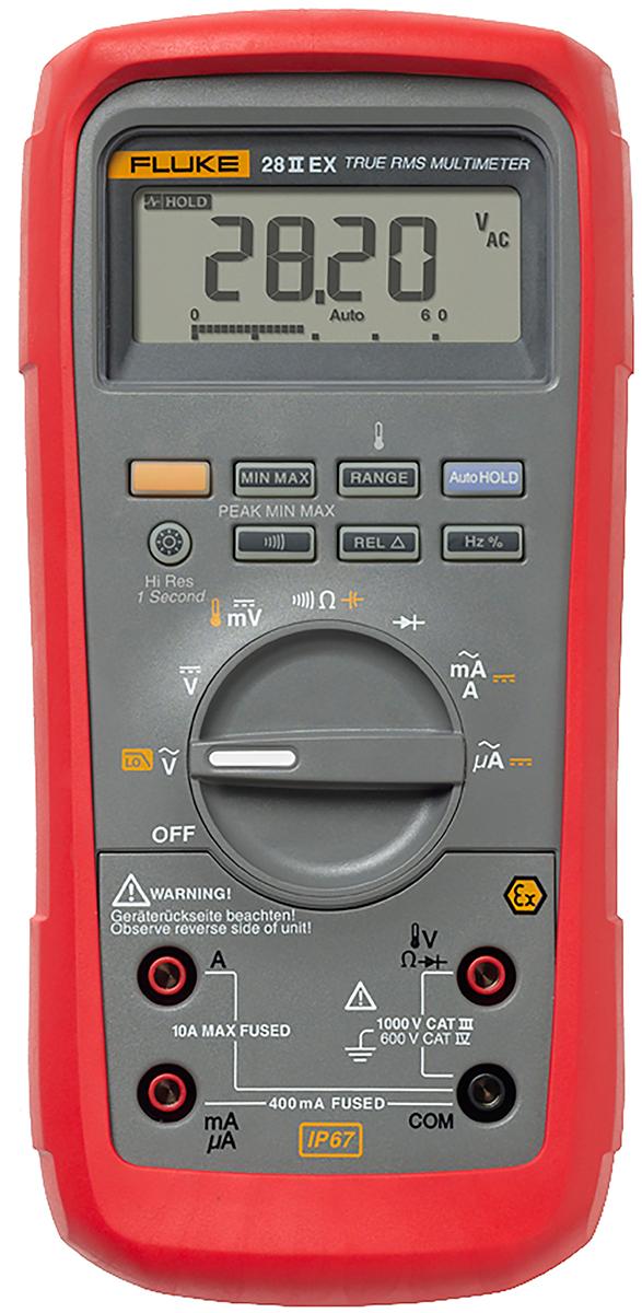 Produktfoto 1 von Fluke 28EX HandDigital Multimeter, CAT IV 1000V ac / 10A ac, 50MΩ