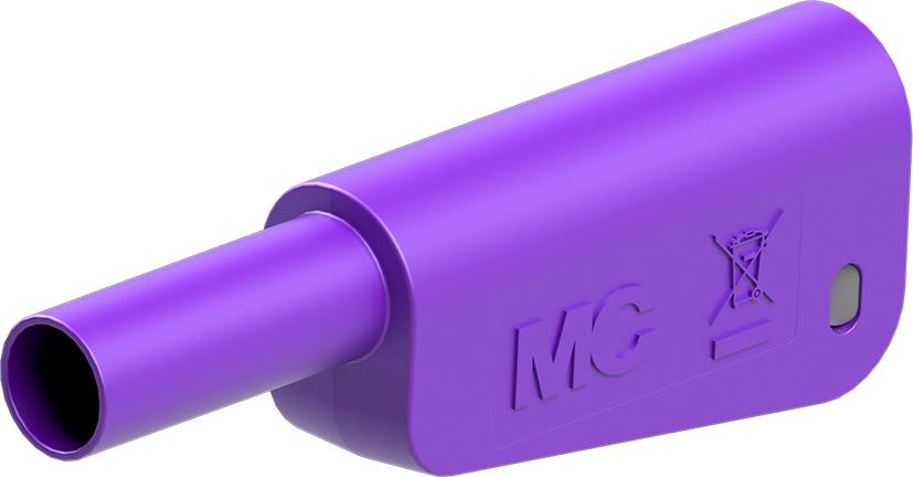 Stäubli Bananenstecker Violett, Kontakt vergoldet, 1kV / 32A, Lötanschluss