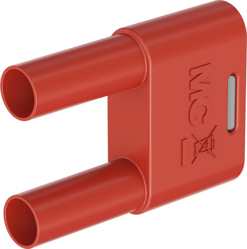 Stäubli Bananenstecker Rot, Kontakt vernickelt, 1kV / 32A