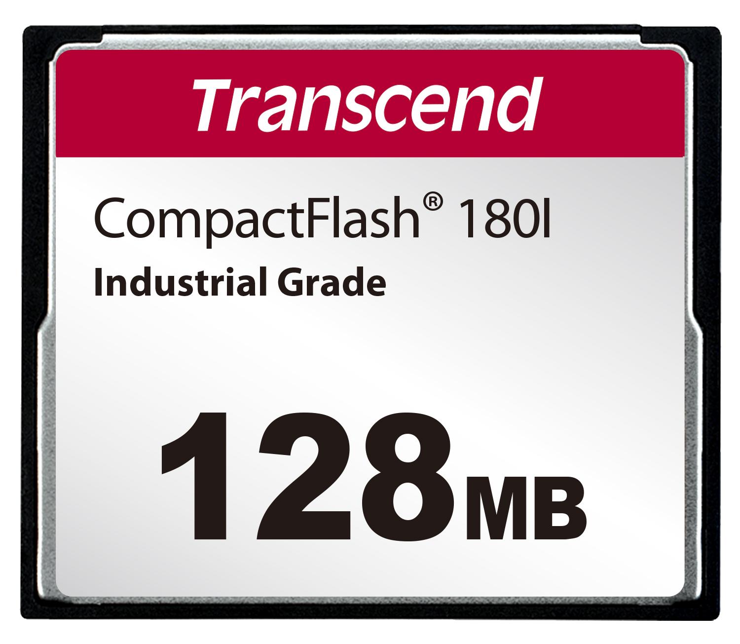 Produktfoto 1 von Transcend CF180I Speicherkarte, 128 MB Industrieausführung, CompactFlash, SLC