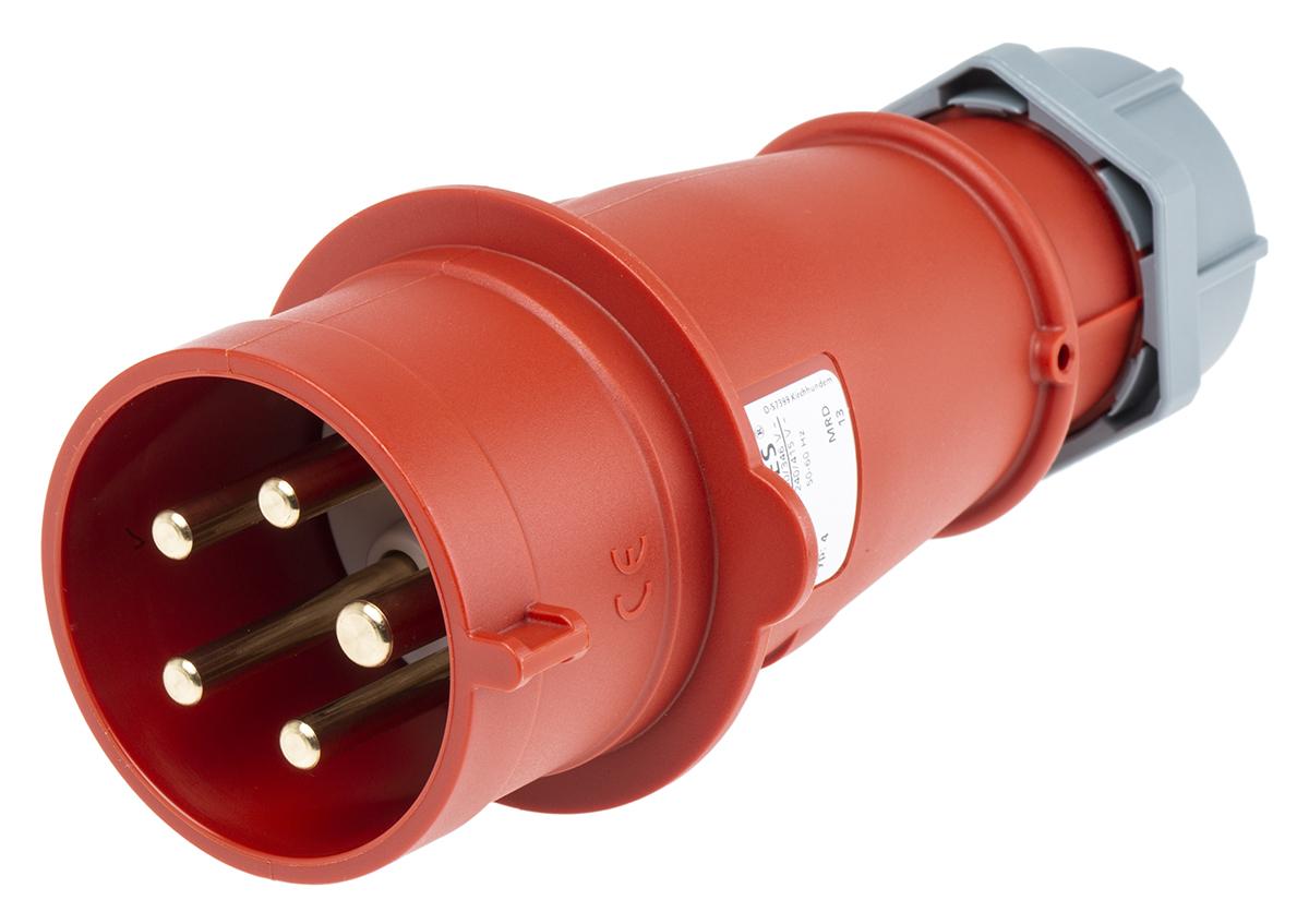 MENNEKES AM-TOP Leistungssteckverbinder Stecker Rot 3P + N + E, 400 V / 32A, Kabelmontage IP44