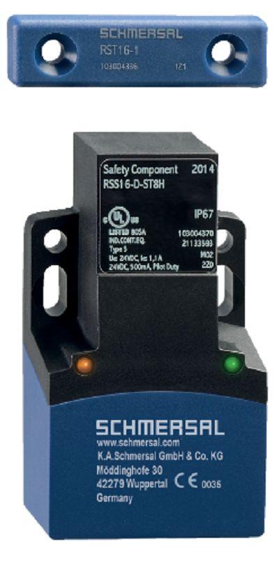 Produktfoto 1 von Schmersal M12 Berührungsloser Sicherheitsschalter aus Thermoplast 24V dc, Magnet