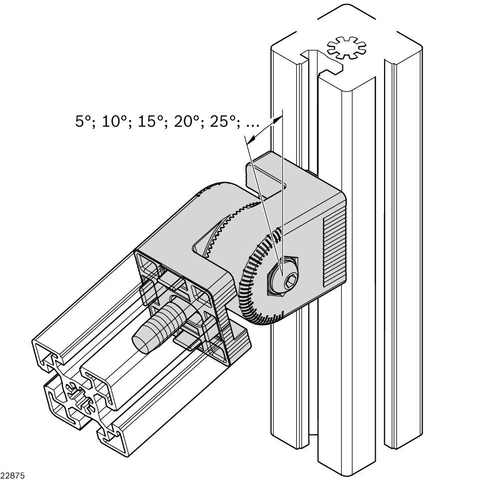 Produktfoto 1 von Bosch Rexroth Zweifach Gleitlager Universalgelenk x 45 x 45mm, Buchse 10mm