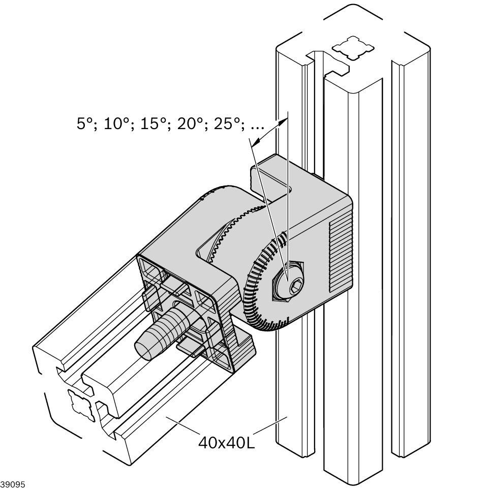 Produktfoto 1 von Bosch Rexroth Zweifach Gleitlager Universalgelenk x 40 x 40mm, Buchse 10mm