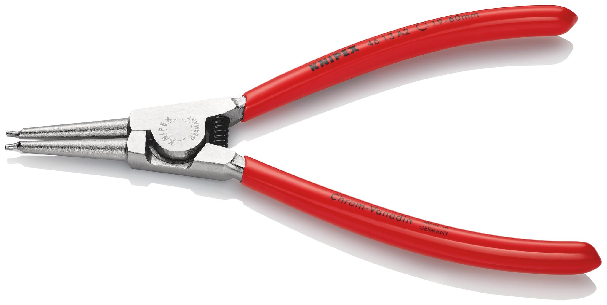 Produktfoto 1 von Knipex 46 13 A2 Sicherungsringzange , gebogen 180 mm