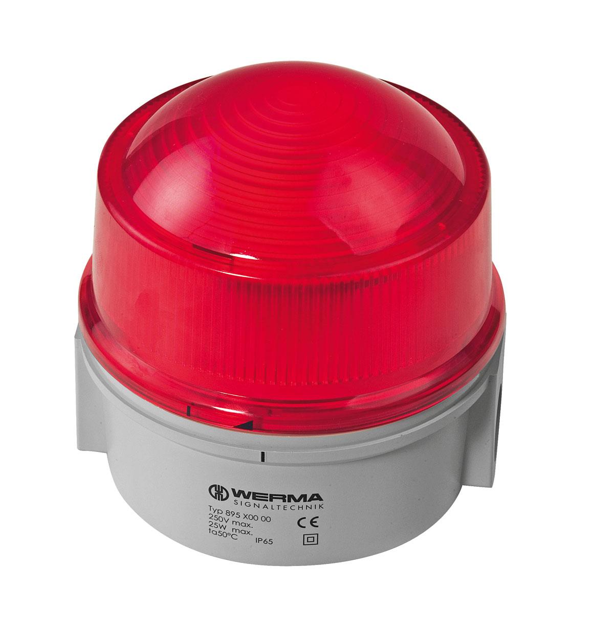 Produktfoto 1 von Werma 897, Xenon Blitz Signalleuchte Rot, 230 V