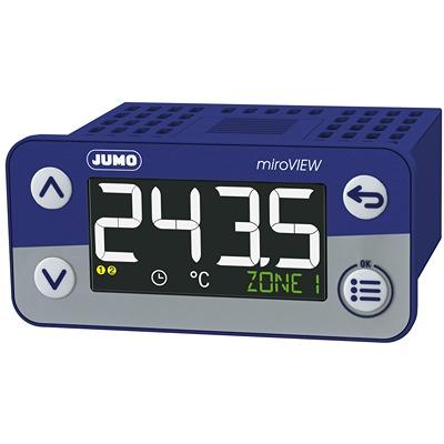 Jumo miroVIEW LCD Einbaumessgerät für Temperatur (RTD), Zeitgeber H 28.5mm B 69mm 4-Stellen T. 62mm