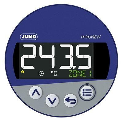 Jumo miroVIEW LCD Einbaumessgerät für Temperatur (RTD), Zeitgeber H 60.5mm B 68mm 4-Stellen T. 80mm