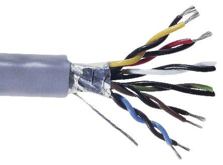 Produktfoto 1 von Belden 8306 Datenkabel, 6-paarig 0,33 mm² Ø 8.83mm Geflecht Schirmung PVC isoliert Twisted Pair Chrom