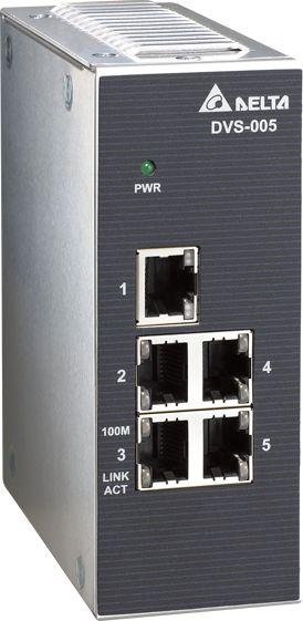 Produktfoto 1 von Delta Electronics Ethernet-Switch, 5 x RJ45 / 1.5Mbit/s, bis 100m, 12 → 48V dc