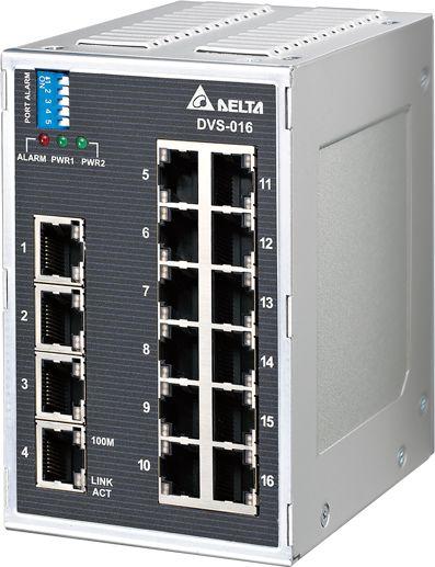 Produktfoto 1 von Delta Electronics Ethernet-Switch, 16 x RJ45 / 4.8Mbit/s, bis 100m, 12 → 48V dc