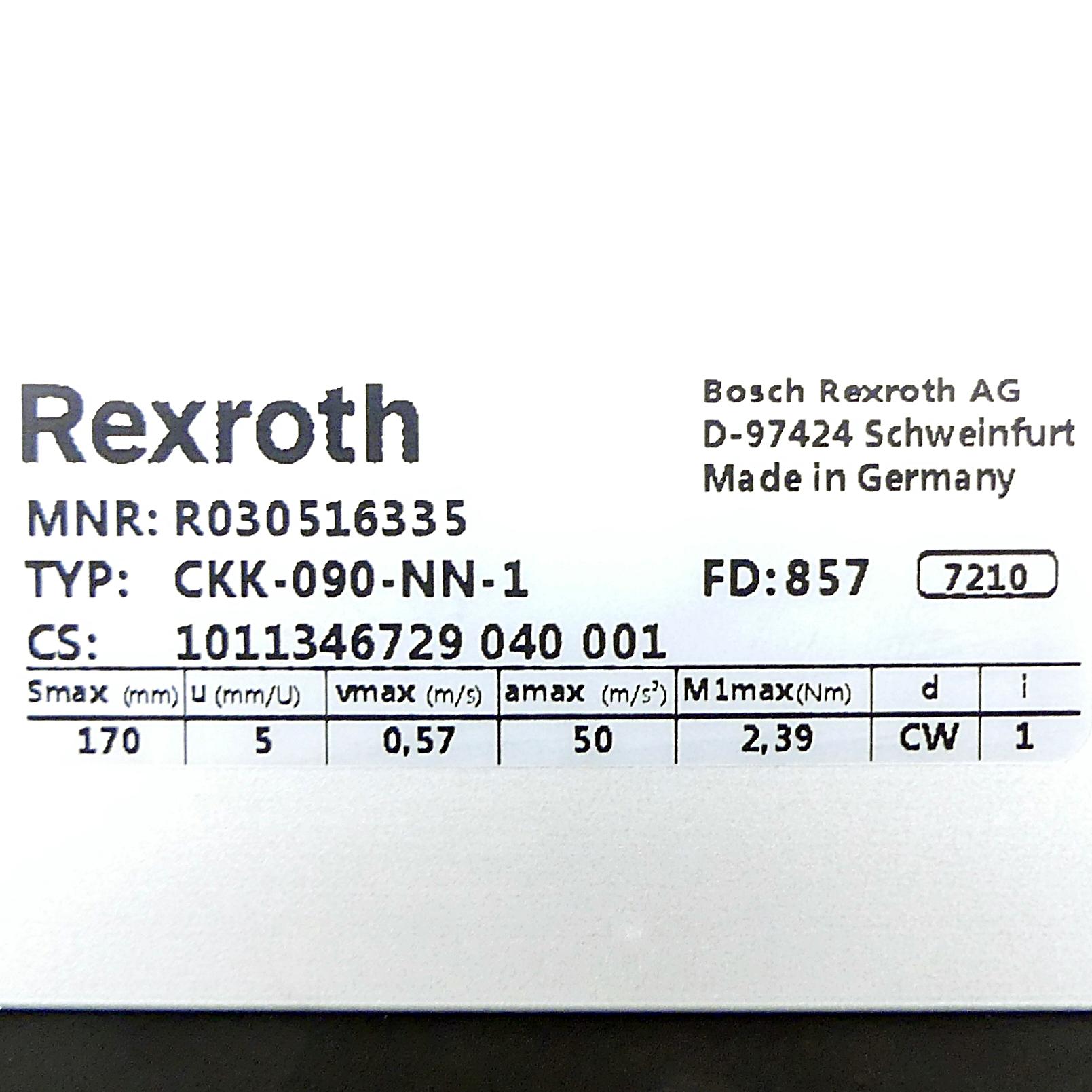 Produktfoto 2 von REXROTH Linearmodul CKK-090-NN-1