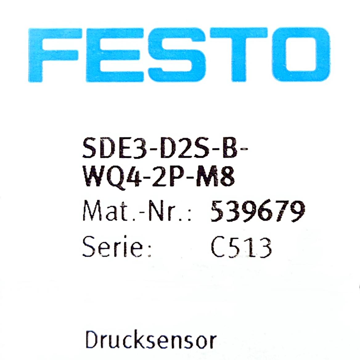 Produktfoto 2 von FESTO Drucksensor SDE3-D2S-B-WQ4-2P-M8