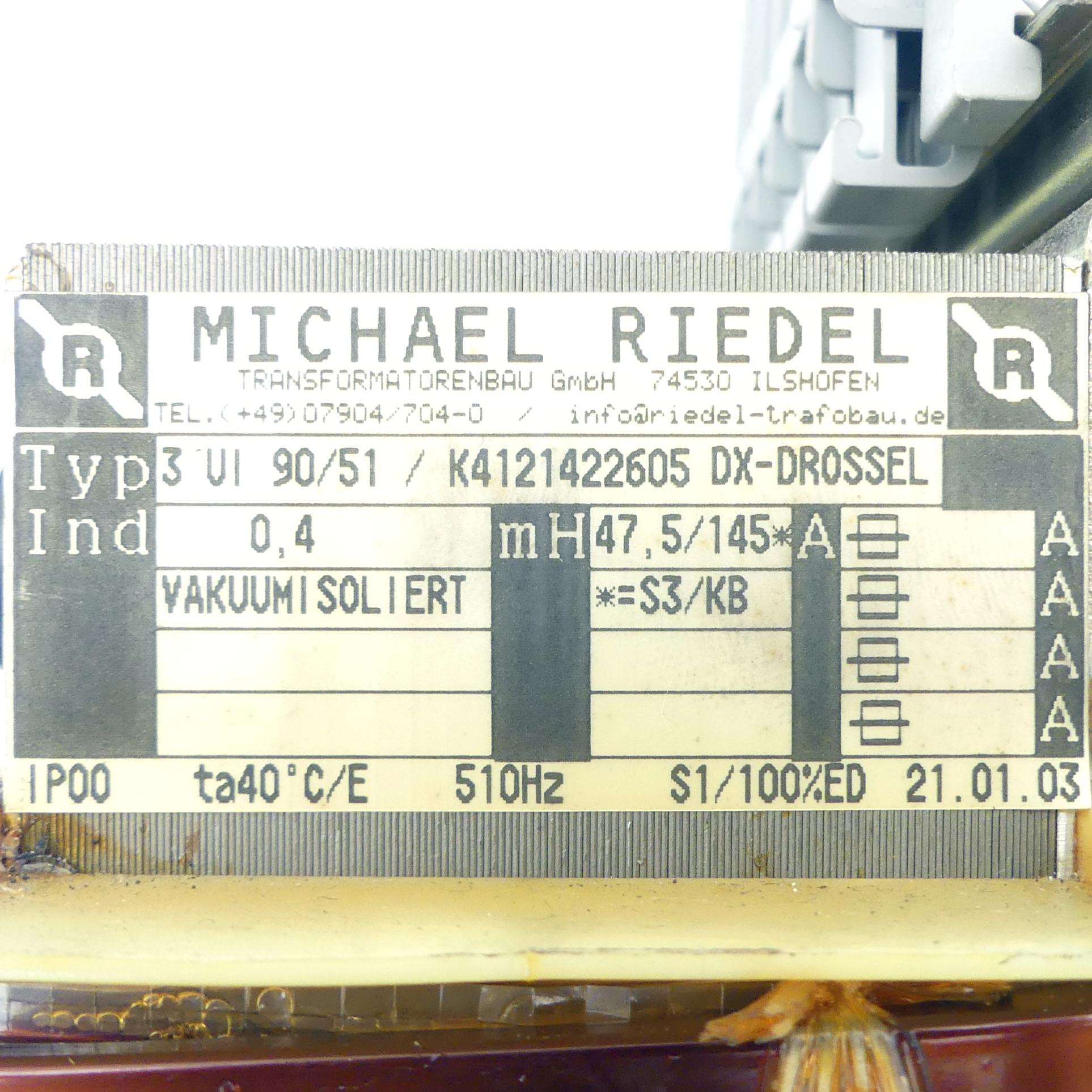 Produktfoto 2 von MICHAEL RIEDEL TRANSFORMATORENBAU DX-Drossel