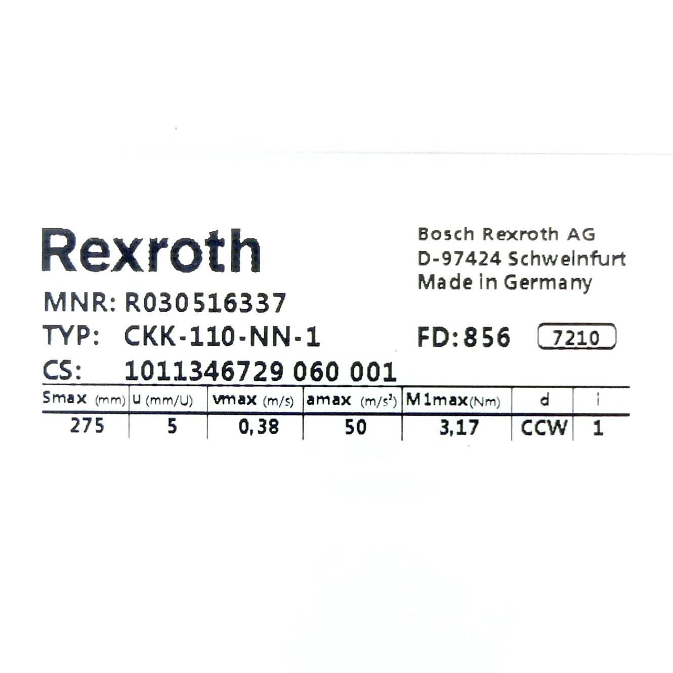 Produktfoto 2 von REXROTH Linearmodul CKK-110-NN-1