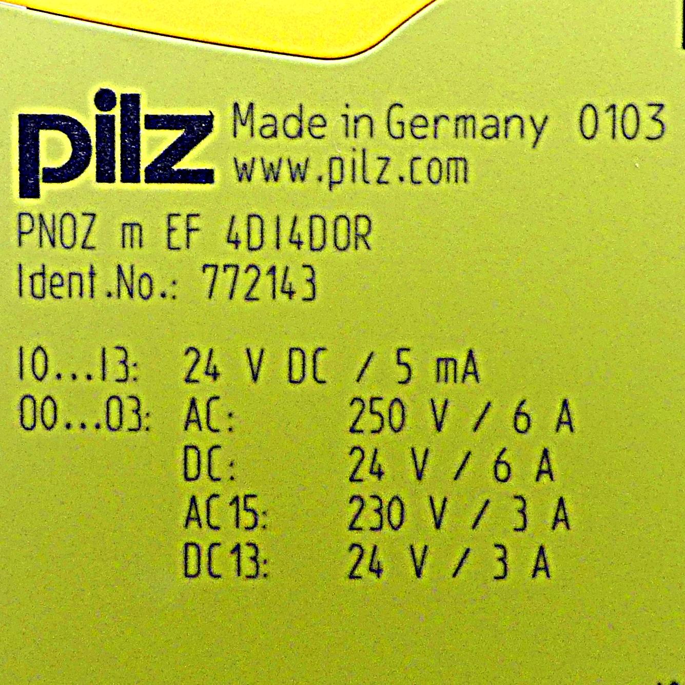 Produktfoto 2 von PILZ Sicherheitsrelais PNOZ m EF 4DI4DOR